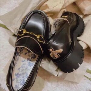 HORSE-BIT PENNY LOAFERS. Rubber Lug Sole. Black. EUR 39. US 7.5